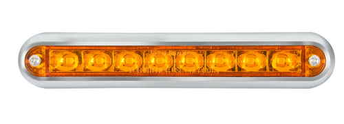 6.5" Surface Mount Pearl Marker & Turn LED Light Bar Amber/Amber