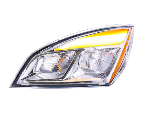 Chrome LED Headlight For 2018-2024 Freightliner Cascadia - Driver