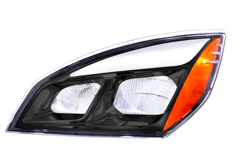 Black LED Headlight For 2018-2024 Freightliner Cascadia - Driver