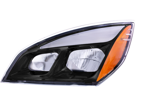 Black LED Headlight For 2018-2024 Freightliner Cascadia - Driver