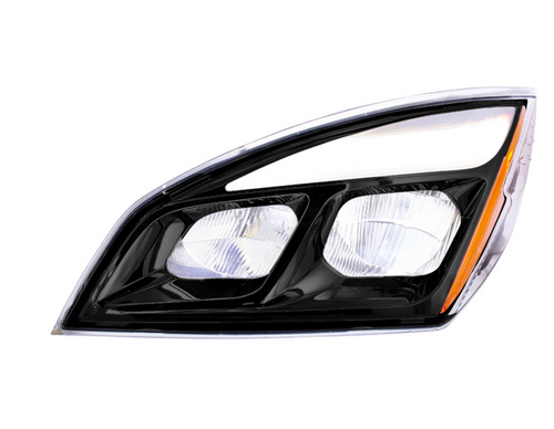 Black LED Headlight For 2018-2024 Freightliner Cascadia - Driver
