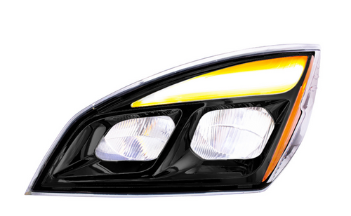 Black LED Headlight For 2018-2024 Freightliner Cascadia - Driver
