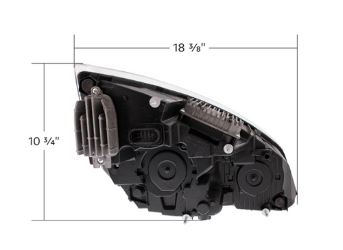 Black LED Headlight For 2018-2024 Freightliner Cascadia - Driver
