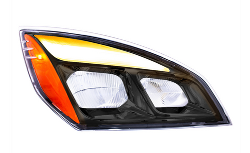 Black LED Headlight For 2018-2024 Freightliner Cascadia - Passenger