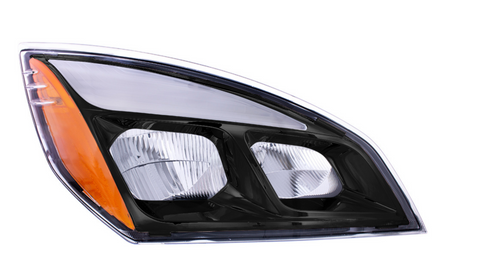 Black LED Headlight For 2018-2024 Freightliner Cascadia - Passenger