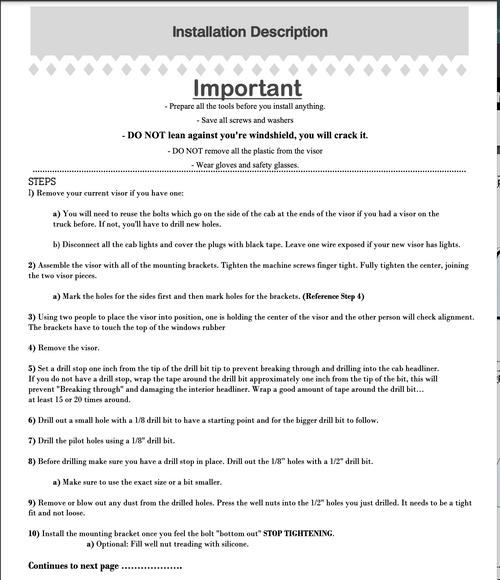 16" Visor Fits Peterbilt 579/567 Day Cab (Flat Top)