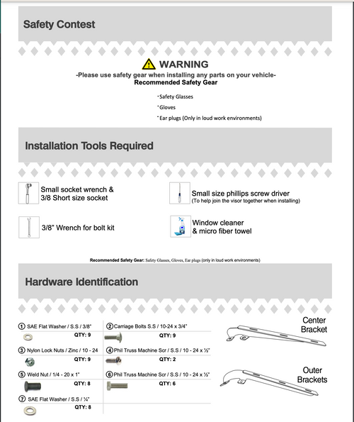 16" Visor Fits Peterbilt 579/567 Day Cab (Flat Top)