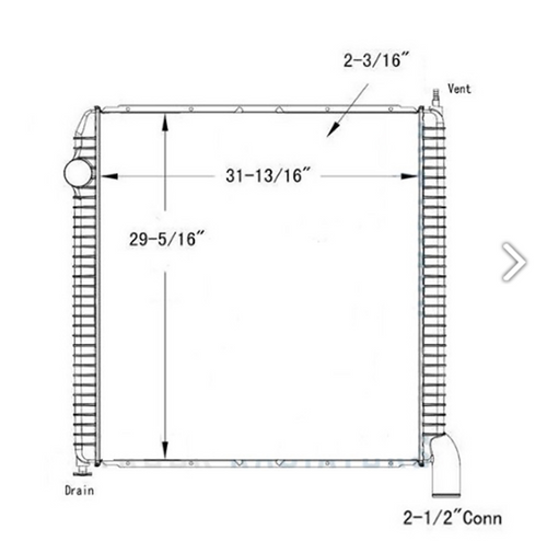 Radiator Plastic Tank Aluminum Core fits International 5000-5500-5600-5900 SERIES 04-09