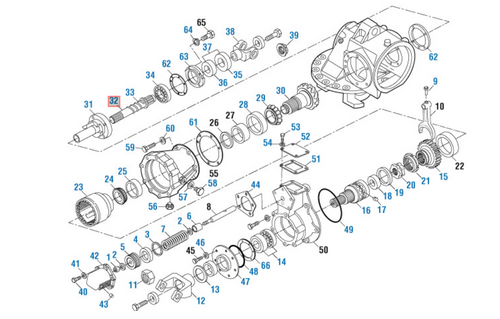 Interaxle Shaft 27 Spline Teeth Mack CRDP 95 Differential Application