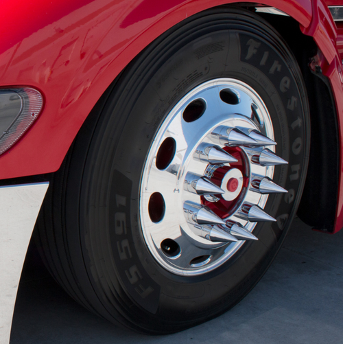 33mm X 4-1/8" Chrome Plastic Spike Nut Cover - Thread-On