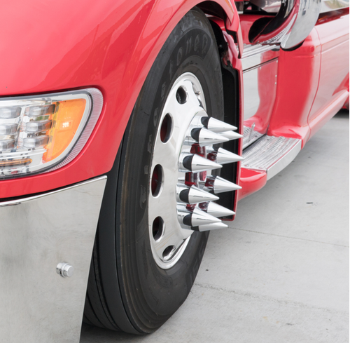 33mm X 4-1/8" Chrome Plastic Spike Nut Cover - Thread-On