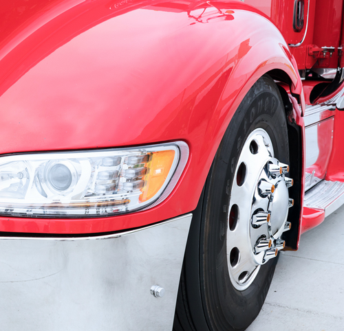 33mm X 2-3/4" Chrome Plastic Nut Covers W/ Flange - Push-On -Amber Reflector (Color Box of 20)