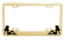 Brass plated (gold color) frame with wide bottom and black painted lady figure silhouettes