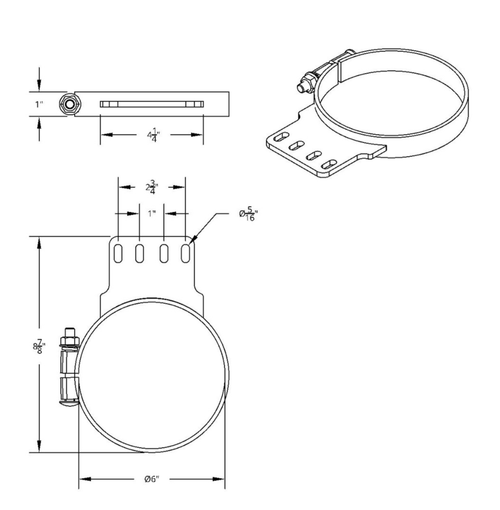 6" Exhaust Clamp Chrome fits Kenworth