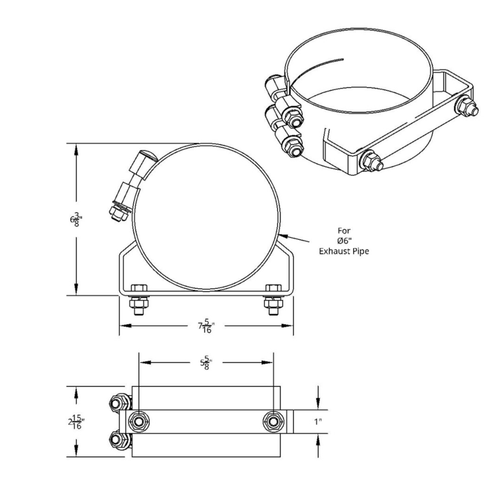 6" Stainless Wide Band Exhaust Clamp