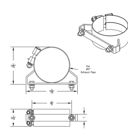 5" Stainless Wide Band Exhaust Clamp