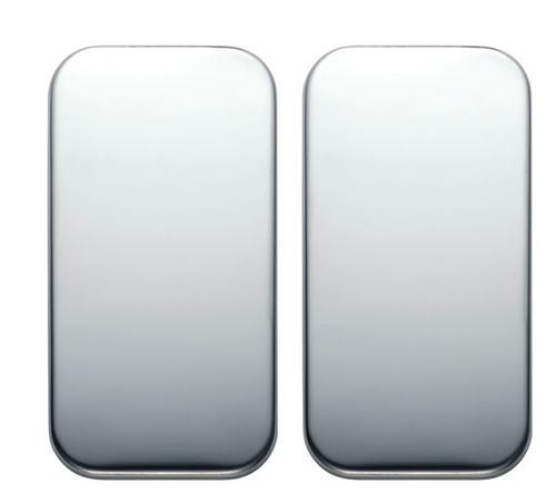 Freightliner Stainless Vent Door Cover - Plain (Card of 2) 8 3/4" X 4 1/2"