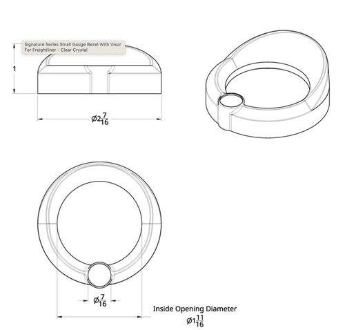 Signature Chrome Plastic Gauge Cover With Crystal Clear Diamond fits Freightliner Century, Coronado &
