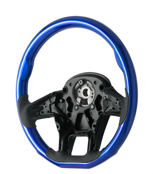 18" YourGrip Wood Candy Color Steering Wheel For 2012-2021 PB 579 & 2013-2021 KW T680-Indigo Blue