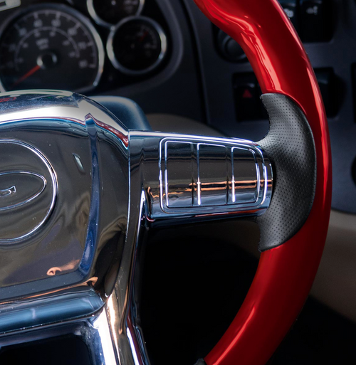 18" YourGrip Wood Candy Color Steering Wheel For 2012-2021 PB 579 & 2013-2021 KW T680-Candy Red