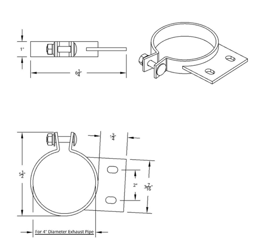 4" 304 Stainless Exhaust Clamp Fits Peterbilt
