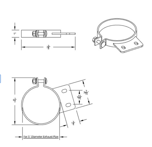 5" 304 Stainless Exhaust Clamp Fits Peterbilt