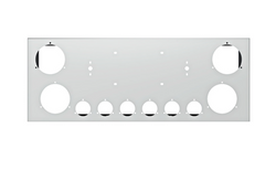 33-3/4" SS Rear Center Light Panel With Four 4" & Six 2" Light Cutouts