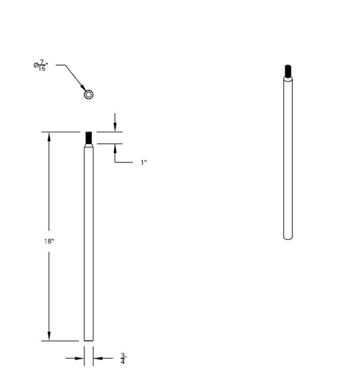 18" Skull Pattern Shifter Shaft Extension 