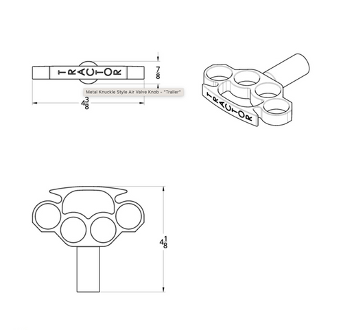 Metal Knuckle Style Air Valve Knob - "Trailer"