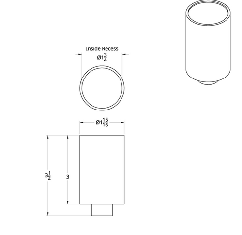 "Trailer" 3" Air Valve Knob - Stainless Plaque With Cursive Script