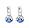 Chrome Short Dash Screw For Freightliner With Blue Crystal (2-Pack)