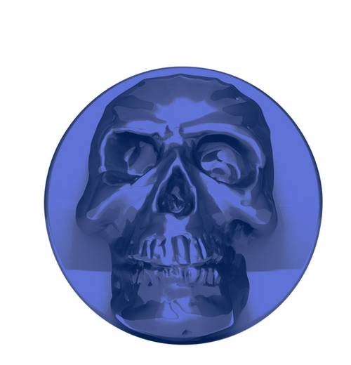 Skull Air Valve Knob - Indigo Blue