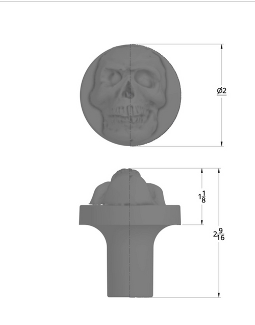 Skull Air Valve Knob - Indigo Blue