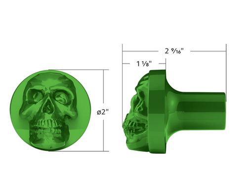 Skull Air Valve Knob - Emerald Green