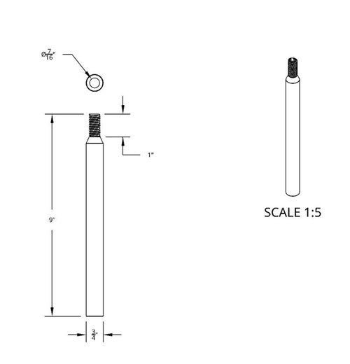 9” Shifter Shaft Extender - Skull Pattern Wrapped