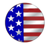 1-3/4" Round Glossy Sticker - USA Flag