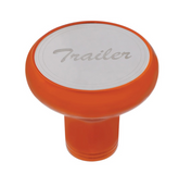 Deluxe Aluminum Screw-On Air Valve Knob With Stainless Trailer Plaque (Cadmium Orange)
