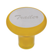 Deluxe Aluminum Screw-On Air Valve Knob With Stainless Trailer Plaque - Electric Yellow