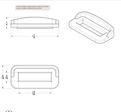 Chrome Plastic Toggle Switch Label Cover With Visor For 2002+ Peterbilt