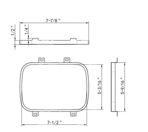 Stainless Steel 5” x 7” Headlight Retaining Ring