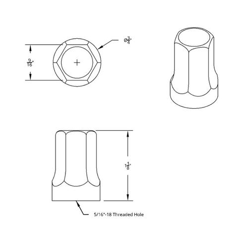 Stainless Steel Air Cleaner Nut Set With 5/16"-18 Thread (Card of 4)