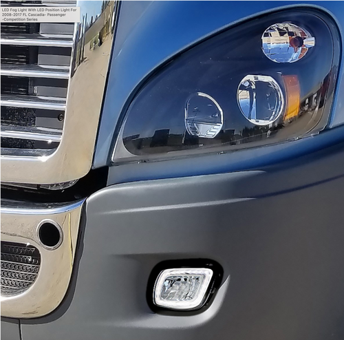 LED Fog & Driving Light w/Halo Position Light For 2008-2017 FL Cascadia-Passenger -Competition Series