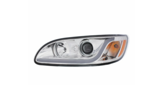Projection Headlight with Dual Function LED Light Bar fits Peterbilt 325, 330, 335, 337, 340, 348, 382, 384, 386, 387