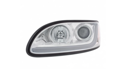Projection Headlight with Dual Function LED Light Bar fits Peterbilt 325, 330, 335, 337, 340, 348, 382, 384, 386, 387