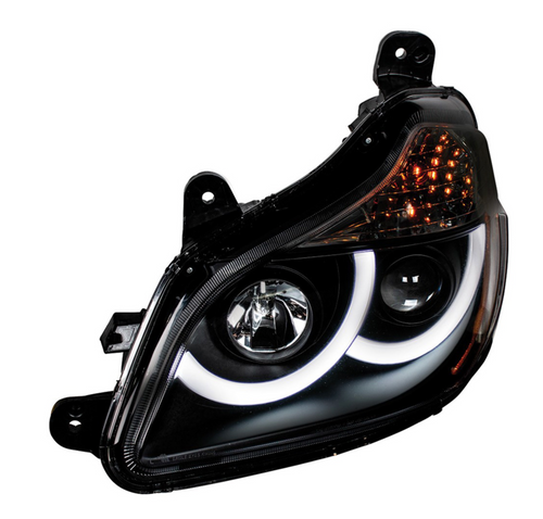 Black Projection Headlight With LED Position Light For 2013-2021 Kenworth T680 - Driver