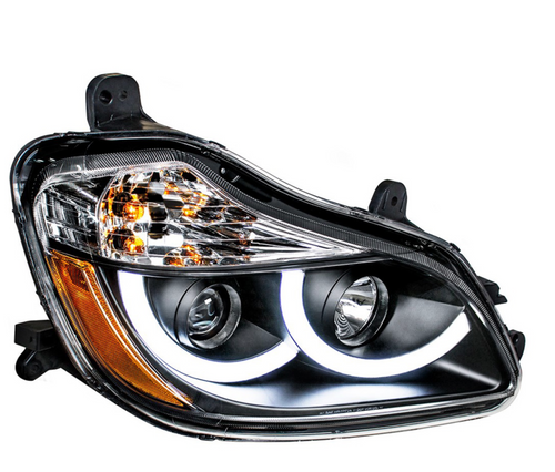 Black Projection Headlight With LED Position Light For 2013-2021 Kenworth T680 - Passenger