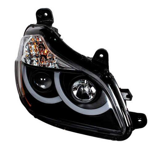 Black Projection Headlight With LED Position Light For 2013-2021 Kenworth T680 - Passenger