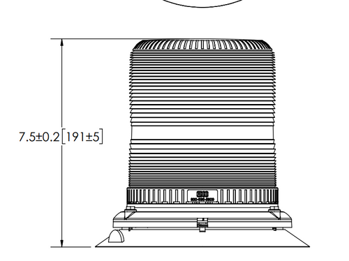 LED Beacon: Pulse II, Medium Profile, 12-48VDC, 11 Flash Patterns, Vacuum-magnet Mount, Amber