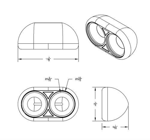 304 Stainless Dual Headlight Housing With Inner Lamp Bucket For Peterbilt 359 - Passenger