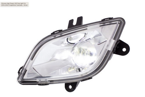 Chrome High Power LED Fog Light For 2018-2024 Freightliner Cascadia - Driver